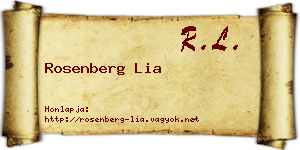 Rosenberg Lia névjegykártya
